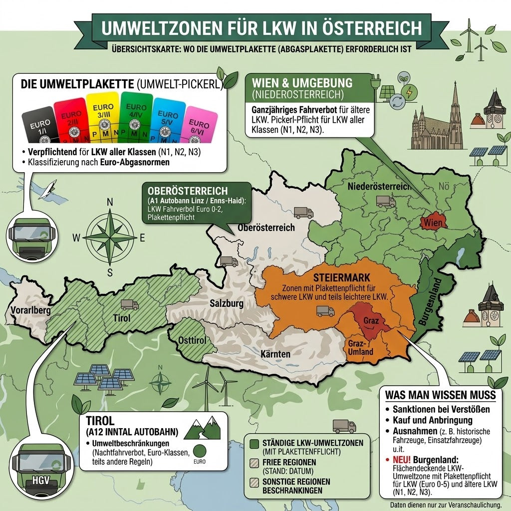 Umweltzonen für Lkw in Österreich