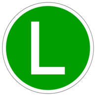 „L“ – niski poziom hałasu (naklejka) - Zielono-białe oznaczenie pojazdu